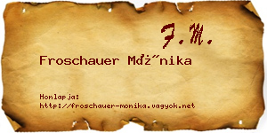 Froschauer Mónika névjegykártya